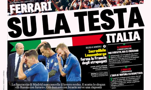 Rassegna stampa: prime pagine Gazzetta, Corriere e Tuttosport di lunedì 4 settembre 2017