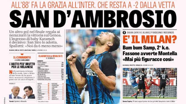 Rassegna stampa: prime pagine Gazzetta, Corriere e Tuttosport di lunedì 25 settembre 2017