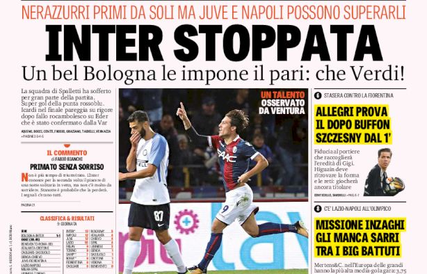 Rassegna stampa: prime pagine Gazzetta, Corriere e Tuttosport di mercoledì 20 settembre 2017