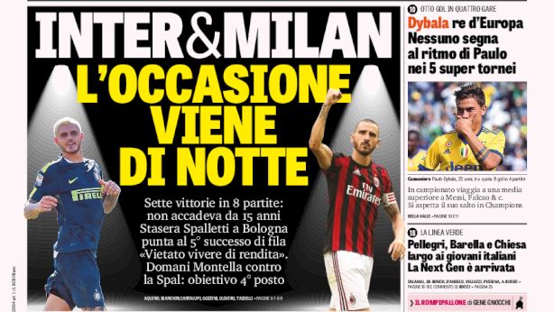 Rassegna stampa: prime pagine Gazzetta, Corriere e Tuttosport di martedì 19 settembre 2017