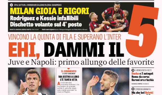 Rassegna stampa: prime pagine Gazzetta, Corriere e Tuttosport di giovedì 21 settembre 2017