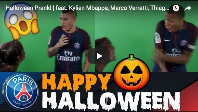 Halloween: lo scherzo ai giocatori del PSG