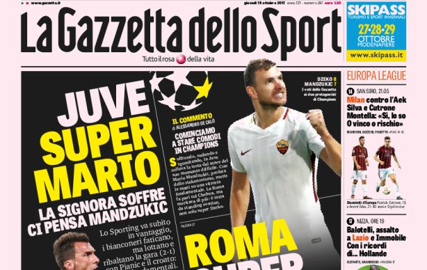 Rassegna stampa: prime pagine Gazzetta, Corriere e Tuttosport di giovedì 19 ottobre 2017