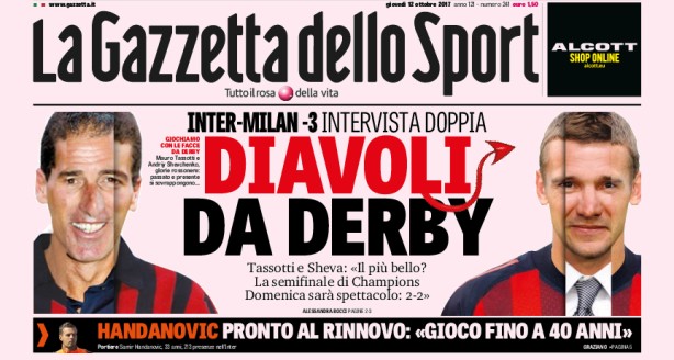 Rassegna stampa: prime pagine Gazzetta, Corriere e Tuttosport di giovedì 12 ottobre 2017