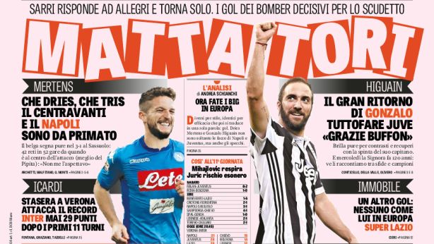Rassegna stampa: prime pagine Gazzetta, Corriere e Tuttosport di lunedì 30 ottobre 2017