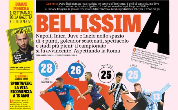 Rassegna stampa: prime pagine Gazzetta, Corriere e Tuttosport di venerdì 27 ottobre 2017