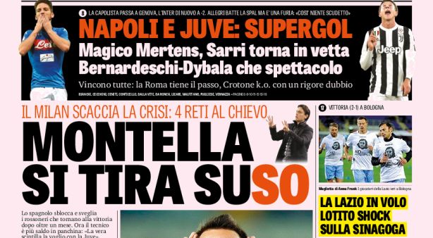 Rassegna stampa: prime pagine Gazzetta, Corriere e Tuttosport di giovedì 26 ottobre 2017