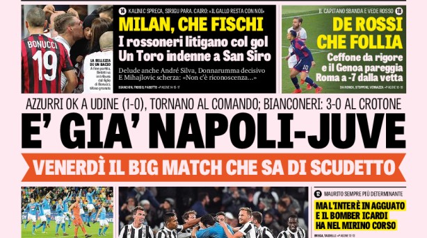 Rassegna stampa: prime pagine Gazzetta, Corsport e Tuttosport di lunedì 27 novembre 2017