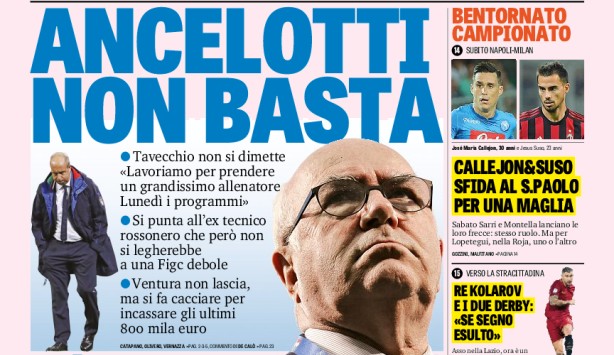 Rassegna stampa: prime pagine Gazzetta, Corriere e Tuttosport di giovedì 16 novembre 2017