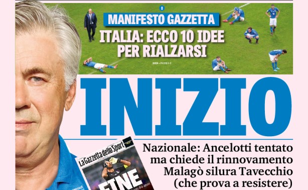 Rassegna stampa: prime pagine Gazzetta, Corriere e Tuttosport di mercoledì 15 novembre 2017