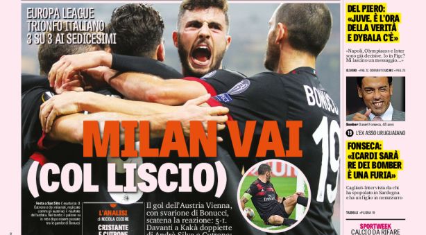 Rassegna stampa: prime pagine Gazzetta, Corsport e Tuttosport di venerdì 24 novembre 2017