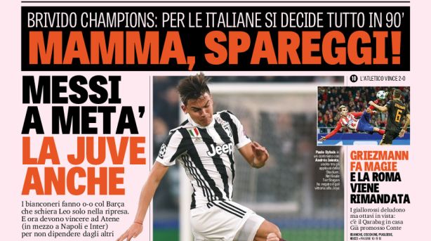 Rassegna stampa: prime pagine Gazzetta, Corsport e Tuttosport di giovedì 23 novembre 2017