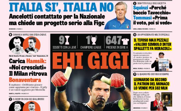 Rassegna stampa: prime pagine Gazzetta, Corriere e Tuttosport di venerdì 17 novembre 2017