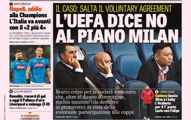 Rassegna stampa: prime pagine Gazzetta, Corsport e Tuttosport di giovedì 7 dicembre 2017