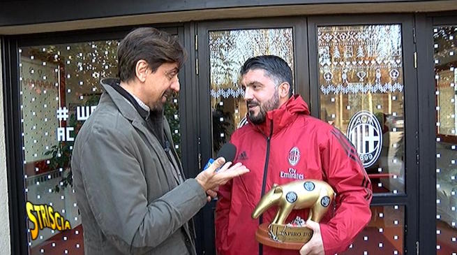 Milan, Tapiro d’Oro a Gattuso per il pari con il Benevento: “Bisogna giocare da squadra”