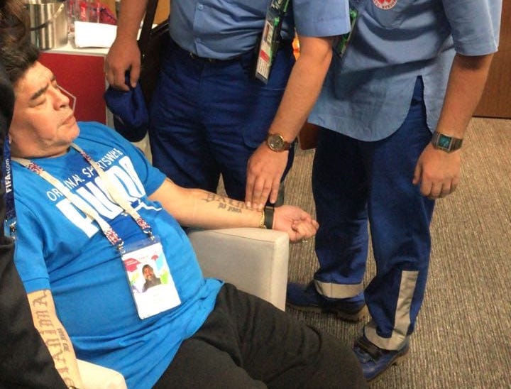 Maradona durante Nigeria-Argentina