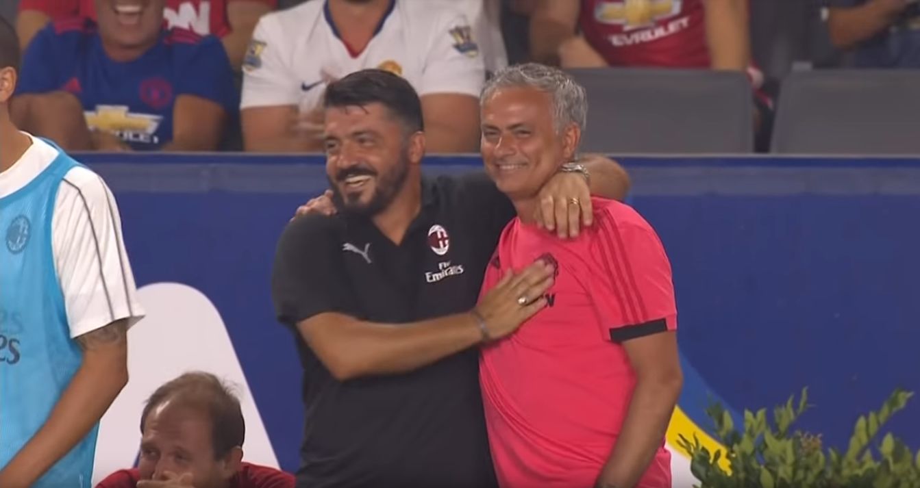 Milan-Manchester, Gattuso a Mourinho: “Tiriamo i rigori io e te?” [VIDEO]