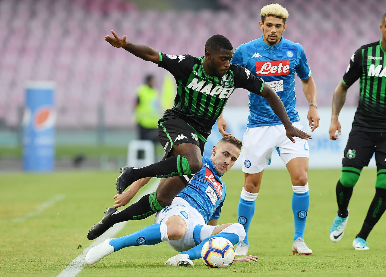 Video gol Napoli-Sassuolo 2-0 | La rete di Ounas e di Insigne