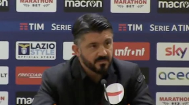 Video, Gattuso: &#8220;Salvini con tutti i problemi che ha pensa a chattare e scrivere sui cambi?&#8221;