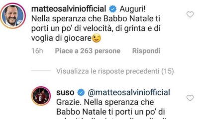 Salvini contro Suso e risposta