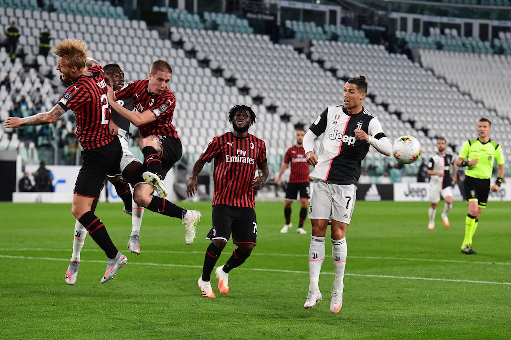 Coppa Italia, Juve in finale. Con il Milan finisce 0-0. Ronaldo sbaglia un rigore, Rebic espulso