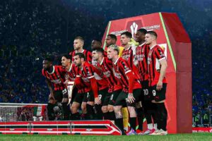 Milan in posa prima della finale di Coppa Italia