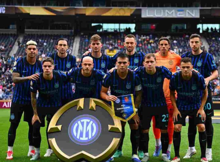 Giocatori dell'Inter prima del match contro gli Urawa Reds