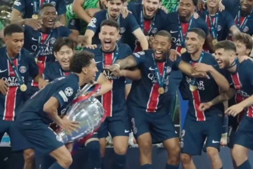 PSG festeggia con la Champions