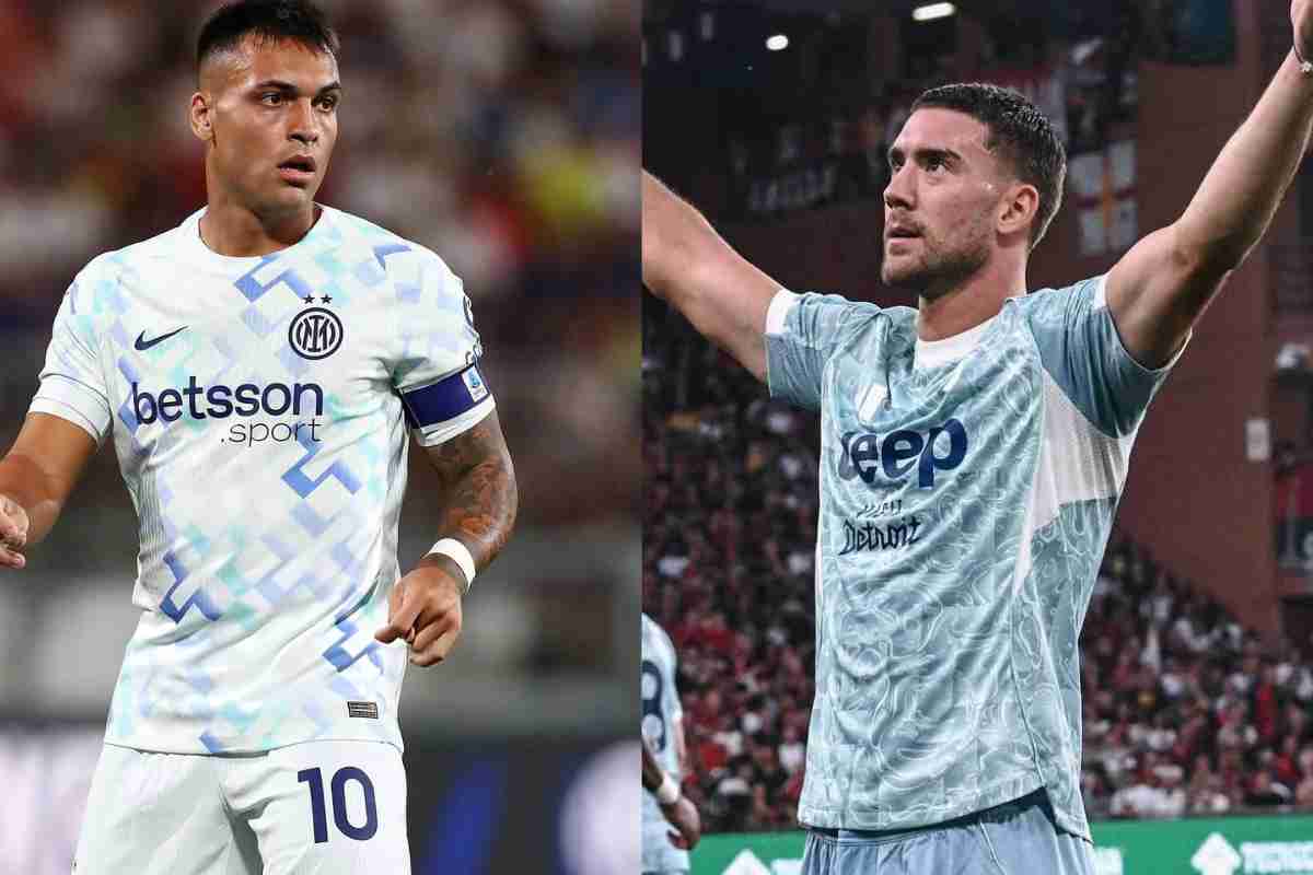 Lautaro Martinez e Dusan Vlahovic