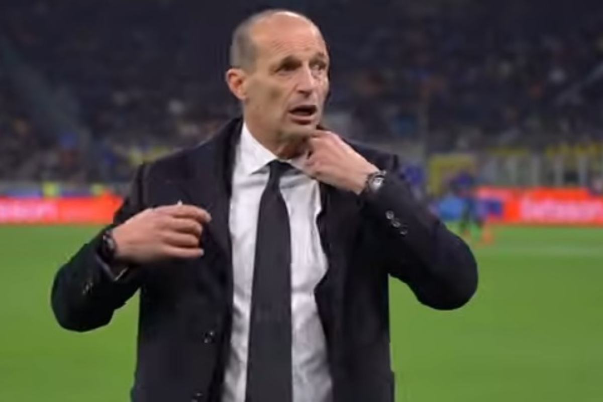 Max Allegri agitato durante il derby
