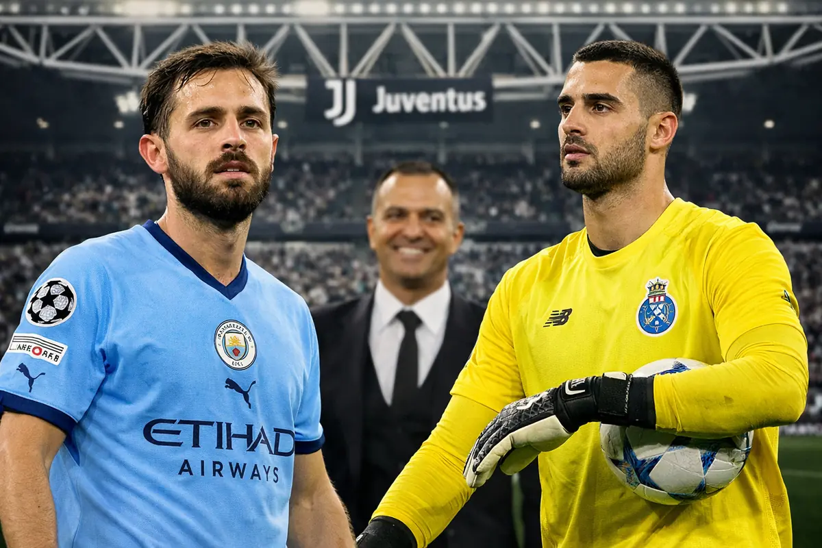 Bernardo Silva e Diogo Costa, sullo sfondo Jorge Mendes