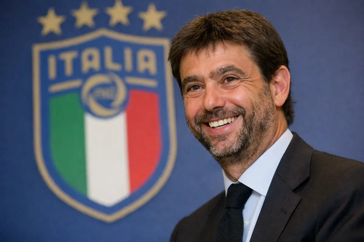Andrea Agnelli presidente FIGC, immagine creata con intelligenza artificiale