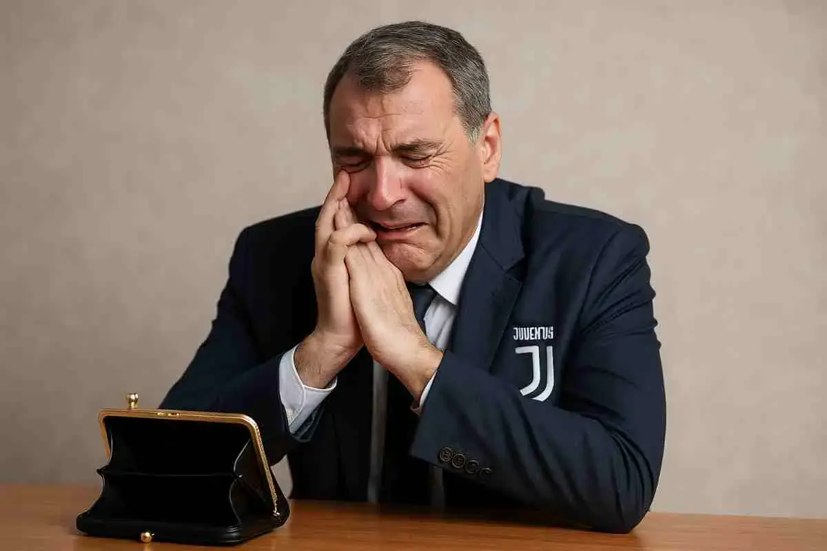 Comolli, dirigente della Juventus, in lacrime