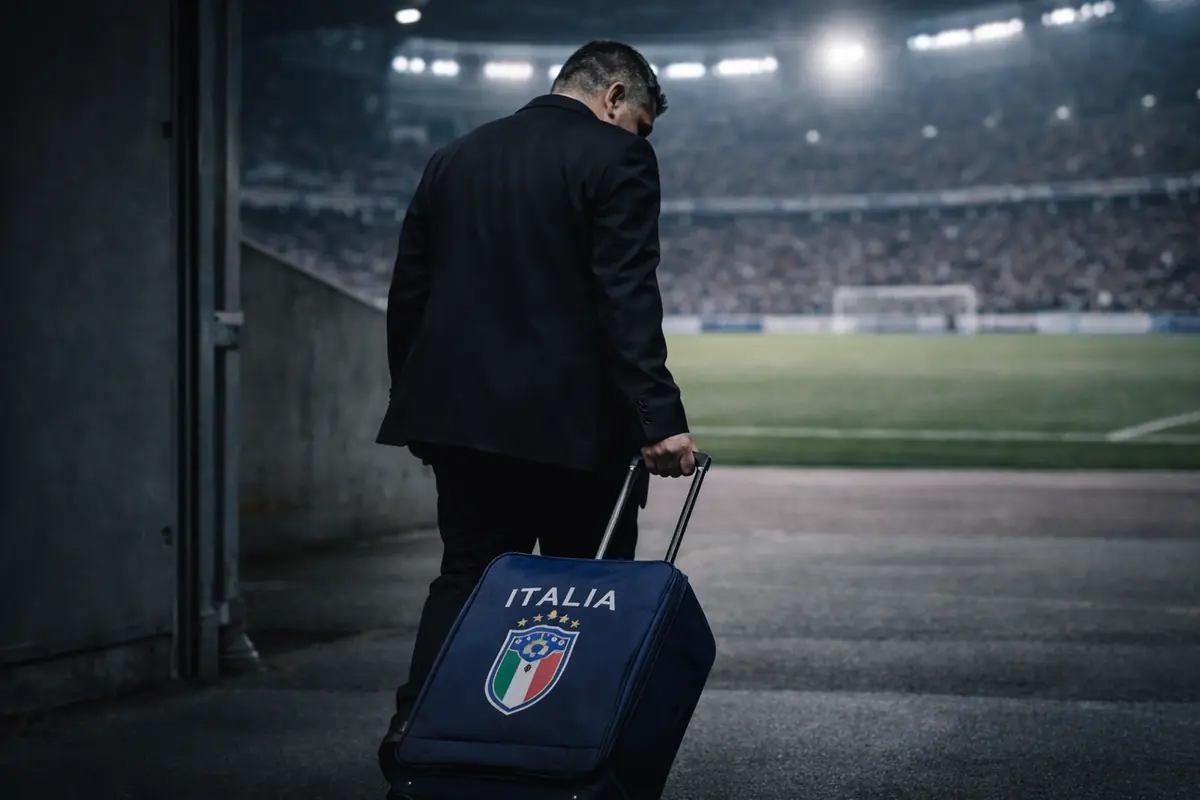 Gattuso con la valigia della Nazionale a testa bassa